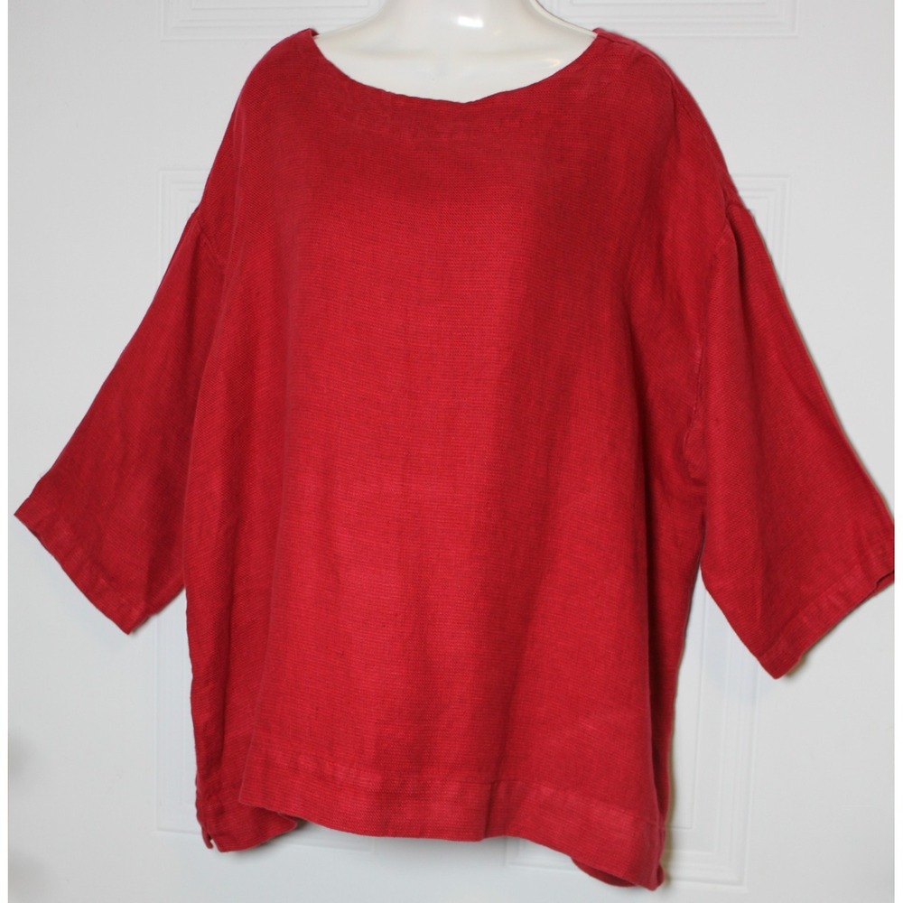 Bryn Walker Linen Top Lagenlook Minimalist Relaxed Breathable Capsule Sustainabl - Picture 2 of 8